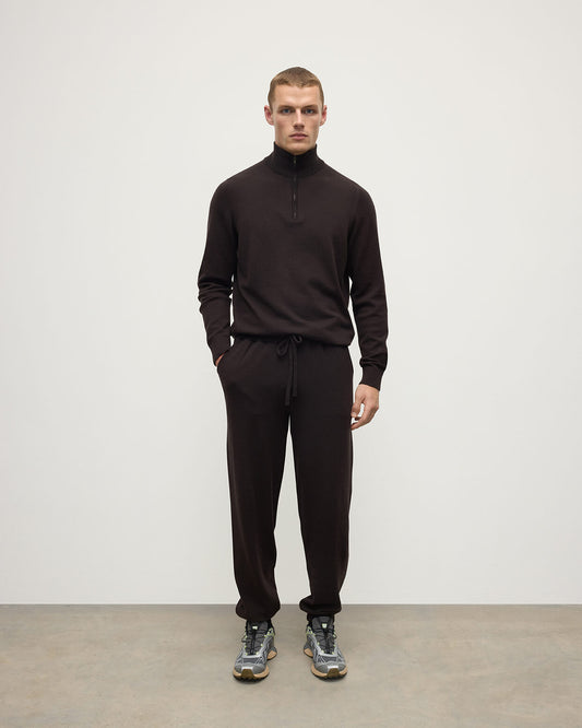Johnstons of Elgin AW25 Men's Knitwear Molasses Tapered Cashmere Brown Joggers KBP00948SB7290