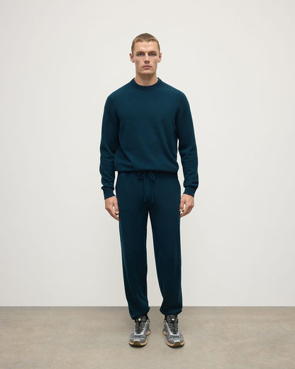 Johnstons of Elgin AW25 Men's Knitwear Bottle Green Tapered Cashmere Green Joggers KBP00948SC7341