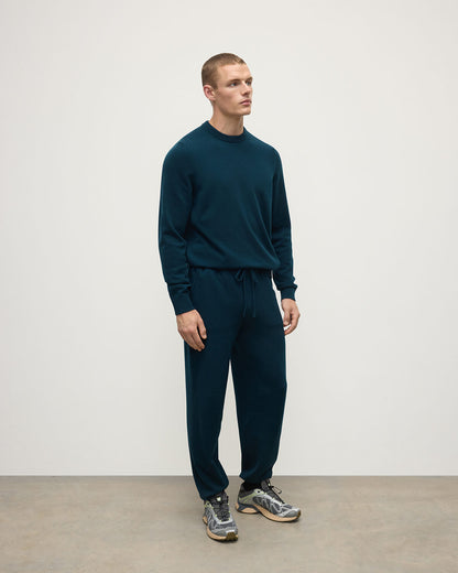 Johnstons of Elgin AW25 Men's Knitwear Bottle Green Tapered Cashmere Green Joggers KBP00948SC7341