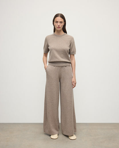 Johnstons of Elgin AW25 Women's Knitwear Ash Oversize Slouch Cashmere Trousers KBP00957HB4351
