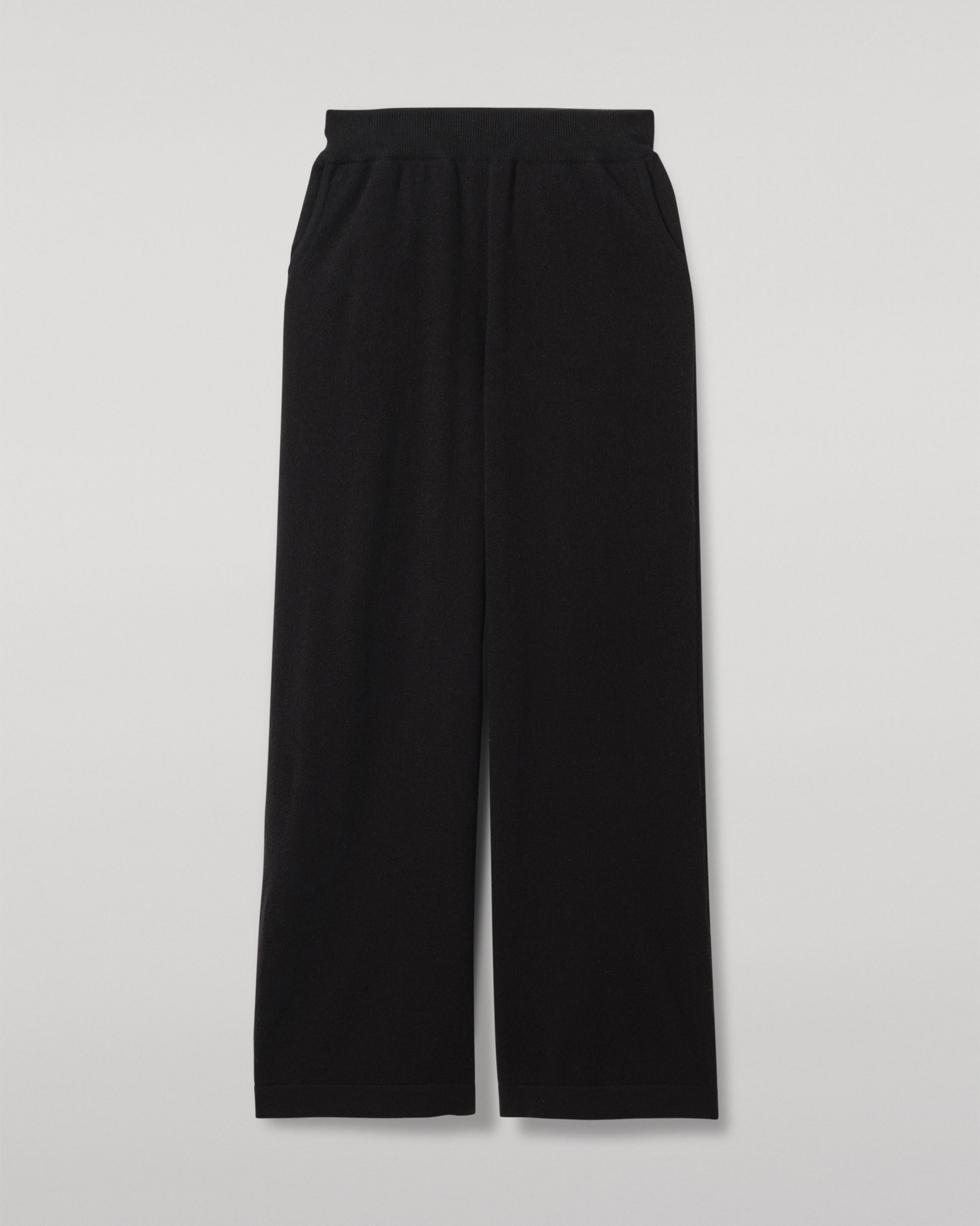 JOHNSTONS OF ELGIN WOMENS COLL PANTS BLACK 100% CASHMERE KBP00996SA7210