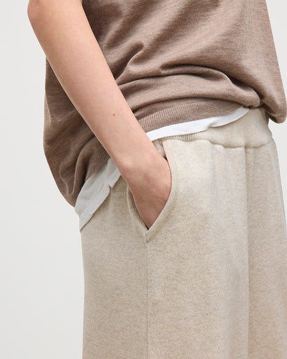 JOHNSTONS OF ELGIN WOMENS COLL PANTS NATURAL 100% CASHMERE KBP00996HA0402