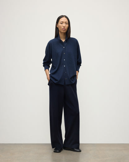 JOHNSTONS OF ELGIN WOMENS COLL PANTS NAVY 100% CASHMERE KBP00996SD7666