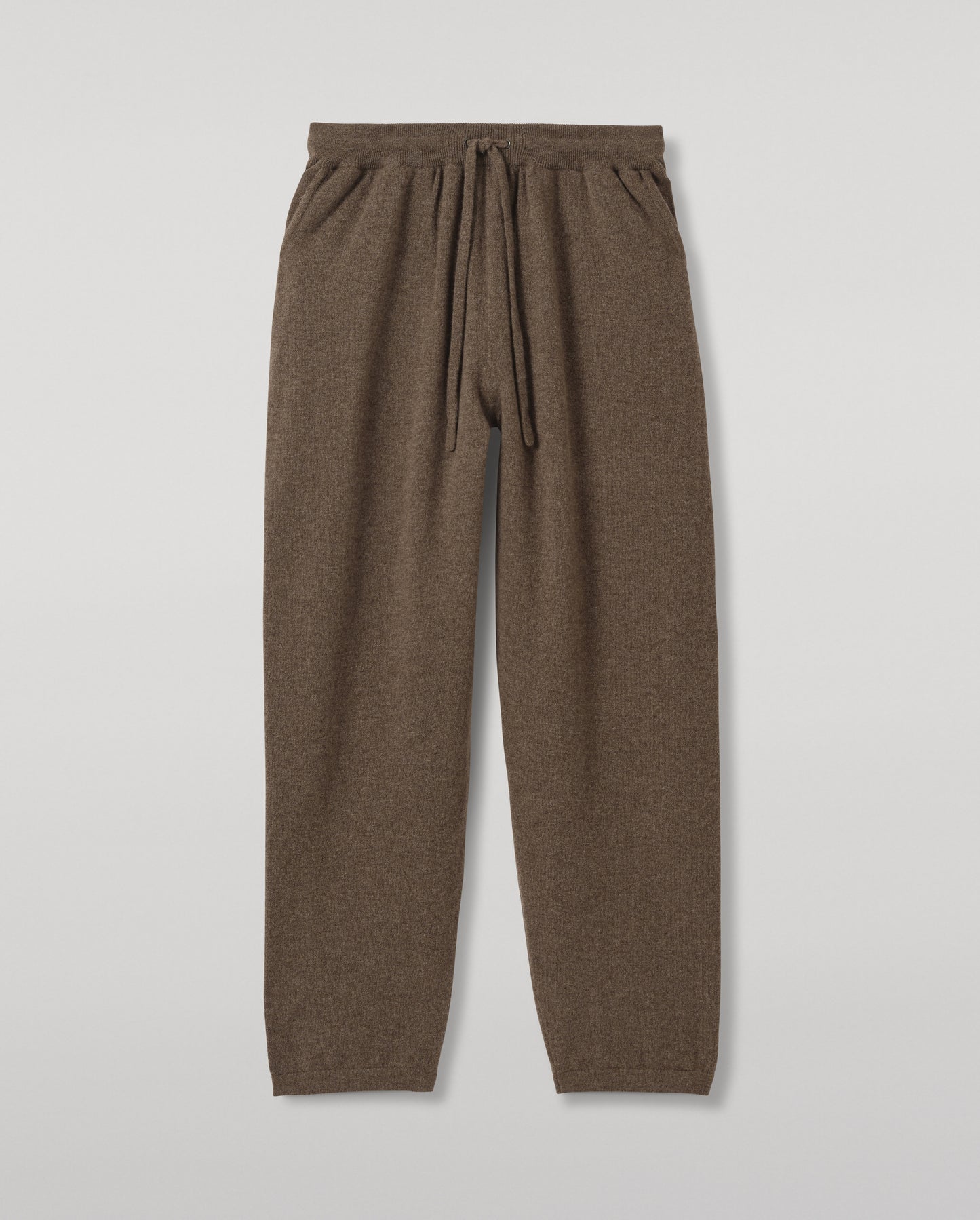 JOHNSTONS OF ELGIN LEWIS LOUNGE PANTS PERFORMANCE CASHMERE TAPERED JOGGERS - 2 PLY BROWN 97% CASHMERE, 3% POLYESTER KBP01124HB7128