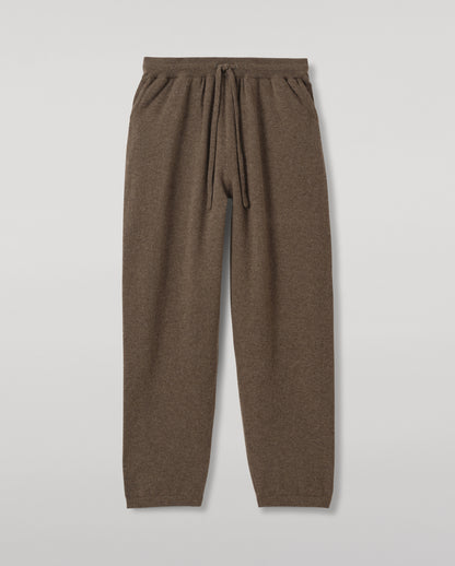 JOHNSTONS OF ELGIN LEWIS LOUNGE PANTS PERFORMANCE CASHMERE TAPERED JOGGERS - 2 PLY BROWN 97% CASHMERE, 3% POLYESTER KBP01124HB7128