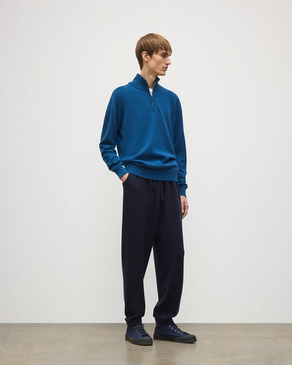 JOHNSTONS OF ELGIN LEWIS LOUNGE PANTS PERFORMANCE CASHMERE TAPERED JOGGERS - 2 PLY NAVY 97% CASHMERE, 3% POLYESTER KBP01124SD7666
