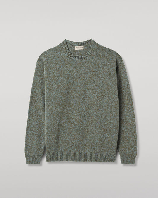 JOHNSTONS OF ELGIN CRAIGIE CREW SWEATER LAMBSWOOL CREW NECK SWEATER GREEN 100% LAMBSWOOL KDA00815HC4329