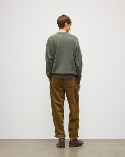 JOHNSTONS OF ELGIN CRAIGIE CREW SWEATER LAMBSWOOL CREW NECK SWEATER GREEN 100% LAMBSWOOL KDA00815HC4329