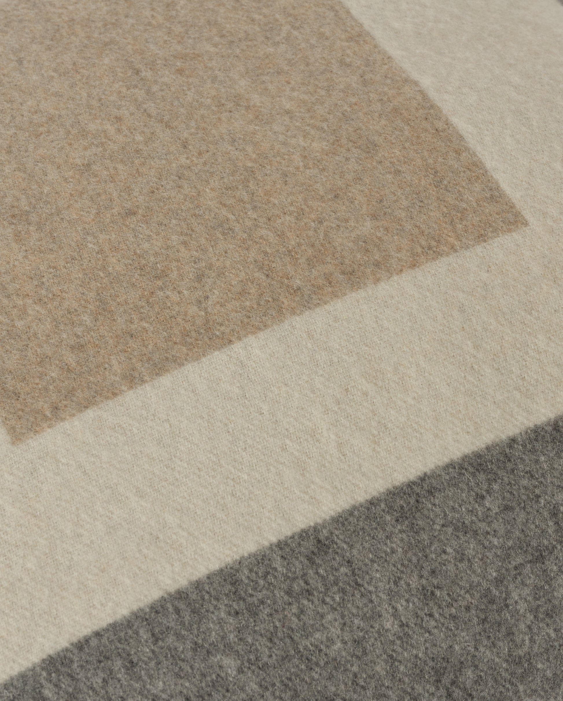 Johnstons of Elgin 100% Cashmere Art Geometric Cushion in Contemporary Neutrals of Grey, Cream and Light Brown PA000152RU7826ONE