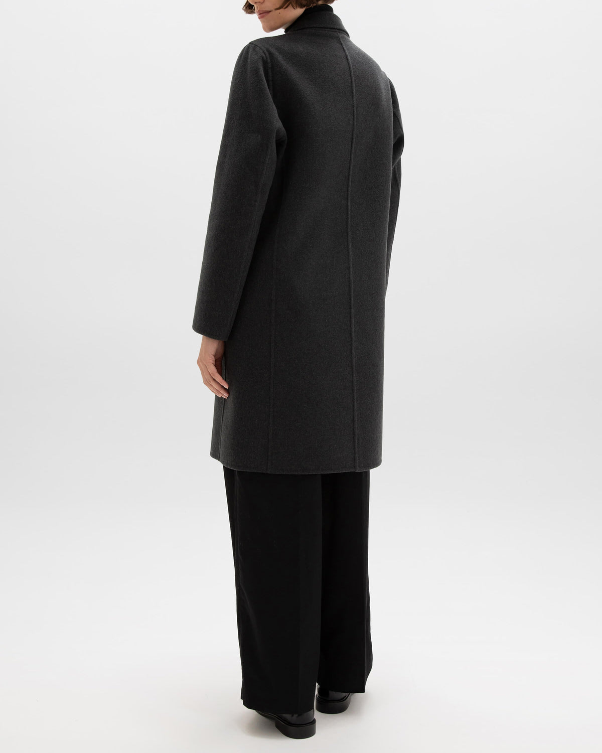 Johnstons of Elgin AW24 Women's Tailoring Charcoal Classic Cashmere Coat TA000520RU6081