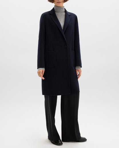 Johnstons of Elgin AW24 Women's Tailoring Navy Classic Cashmere Coat TA000520RU729106