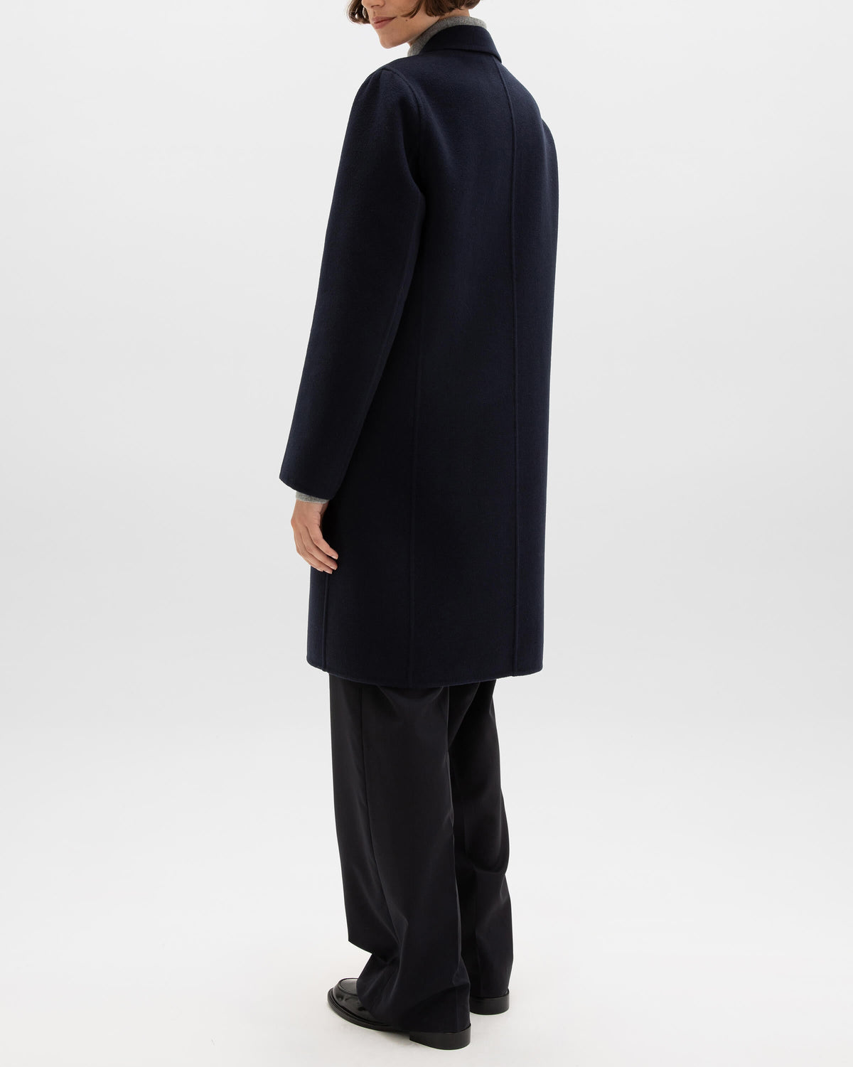 Johnstons of Elgin AW24 Women's Tailoring Navy Classic Cashmere Coat TA000520RU729106