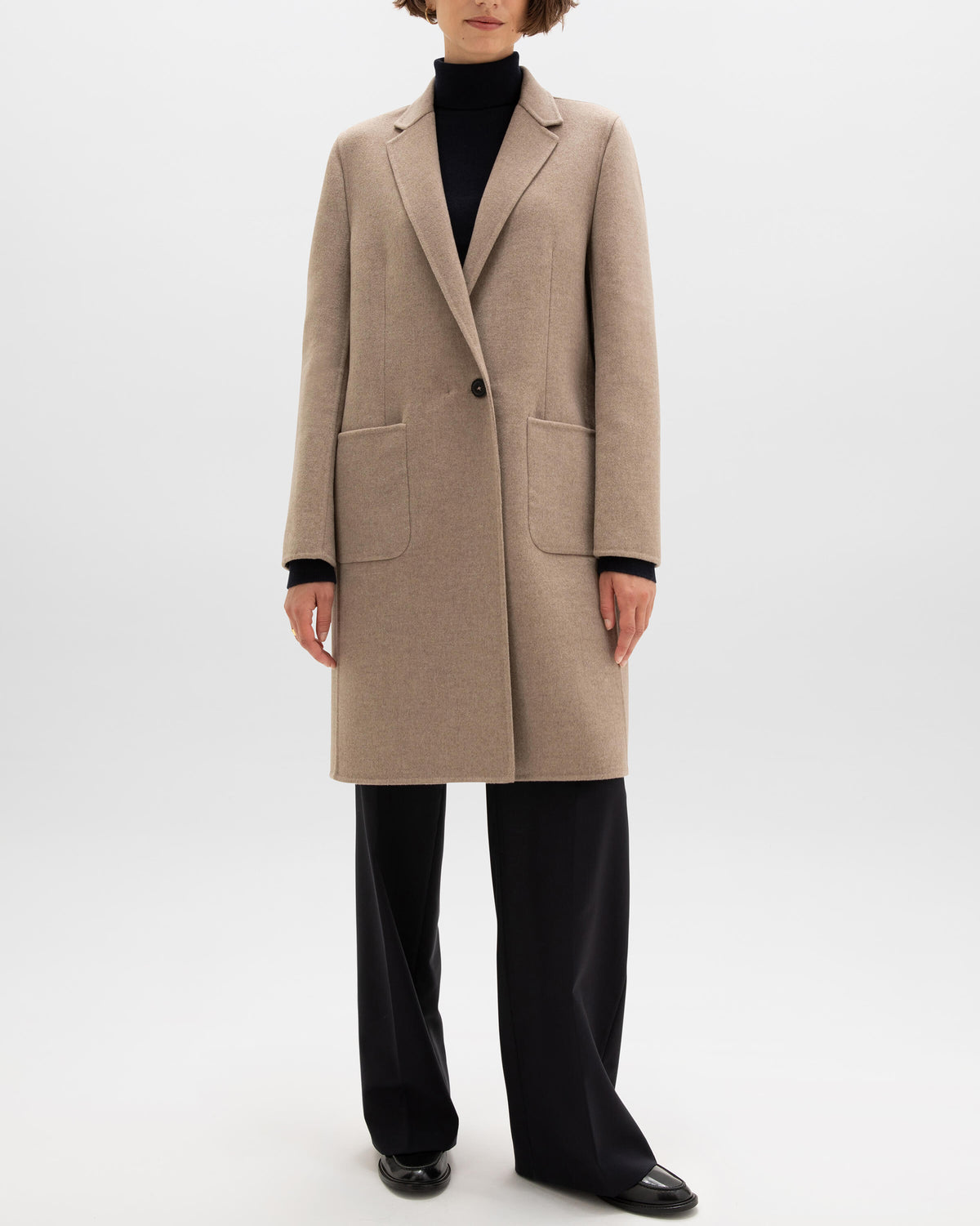 Johnstons of Elgin AW24 Women's Tailoring Ash Classic Cashmere Coat TA000520RU7463