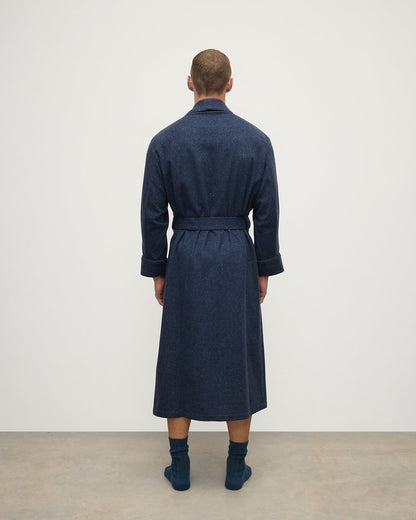 Johnstons of Elgin AW25 Men's Tailoring Navy Donegal Donegal Cashmere Dressing Gown TA000528RU7383