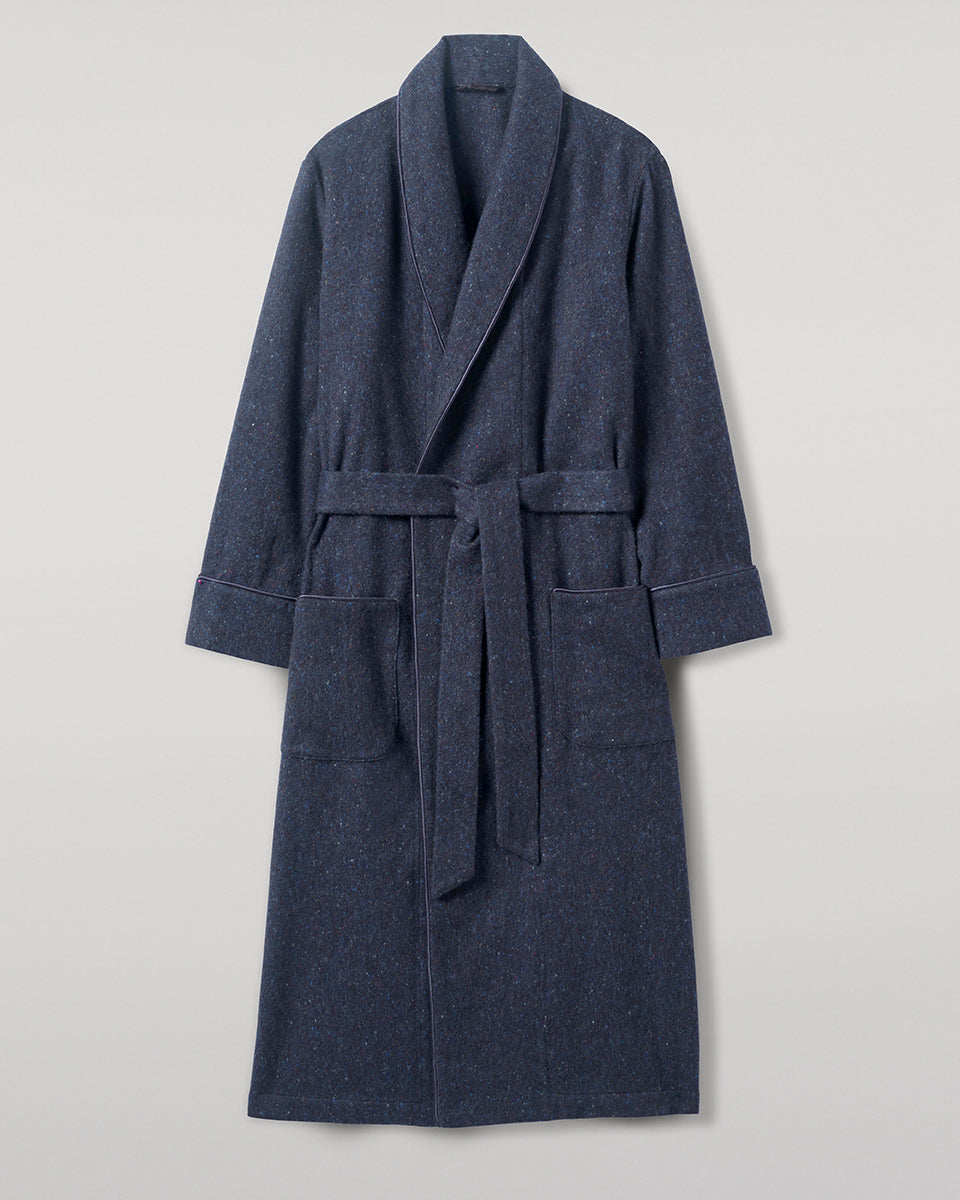Johnstons of Elgin Women's Loungewear Navy Donegal Donegal Cashmere Dressing Gown TA000529RU7383