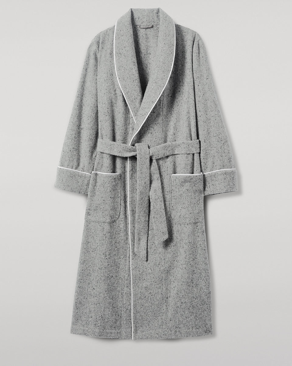 Johnstons of Elgin AW25 Women's Tailoring Light Grey Donegal Donegal Cashmere Dressing Gown TA000529RU7400