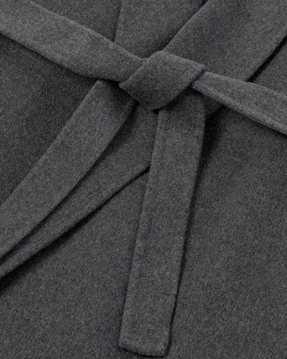 Johnstons of Elgin Women's Tailoring Mid Grey Grey Cashmere Wrap Coat Front View TA000621RU7292