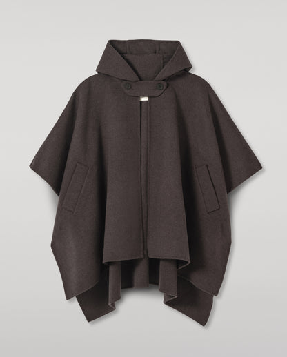 JOHNSTONS OF ELGIN WOMENS HOOLIE DF CM TAILORED HOODED CAPE CHARCOAL GREY 100% CASHMERE TA000677RU6081ONE