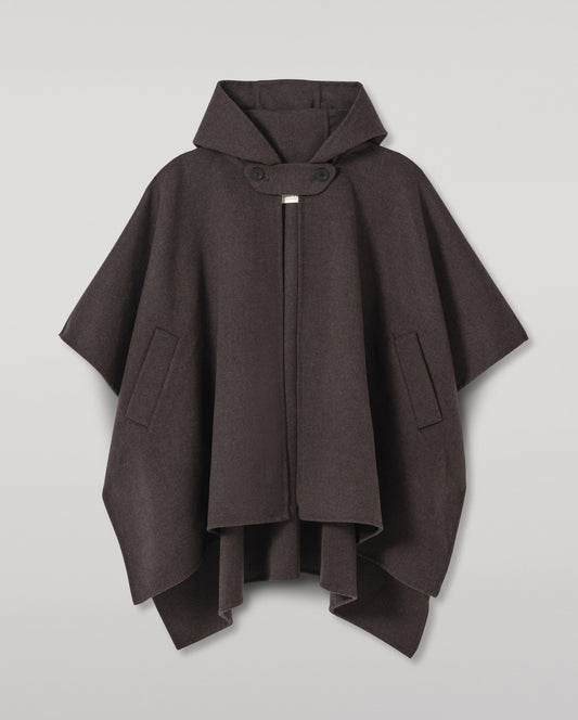 JOHNSTONS OF ELGIN WOMENS HOOLIE DF CM TAILORED HOODED CAPE CHARCOAL GREY 100% CASHMERE TA000677RU6081ONE
