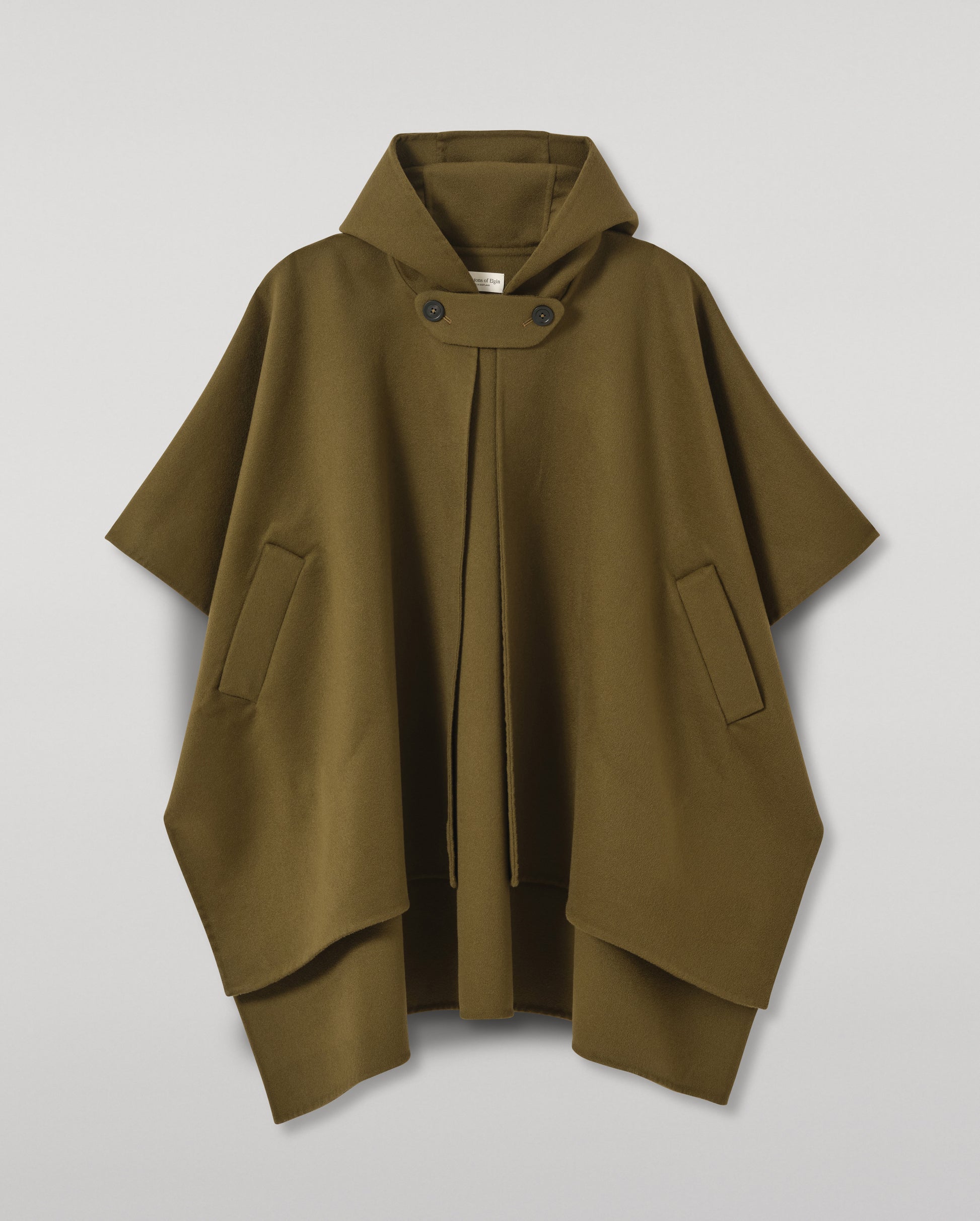 JOHNSTONS OF ELGIN WOMENS HOOLIE DF CM TAILORED HOODED CAPE GREEN 100% CASHMERE TA000677RU6420ONE
