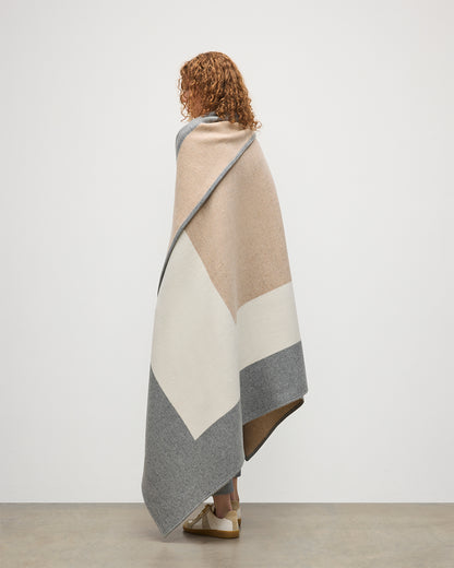 Johnstons of Elgin 100% Cashmere Art Geometric Blanket in Contemporary Neutral, Grey & Beige TA000683RU7763ONE