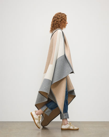 Johnstons of Elgin 100% Cashmere Art Geometric Blanket in Contemporary Neutral, Grey & Beige TA000683RU7763ONE