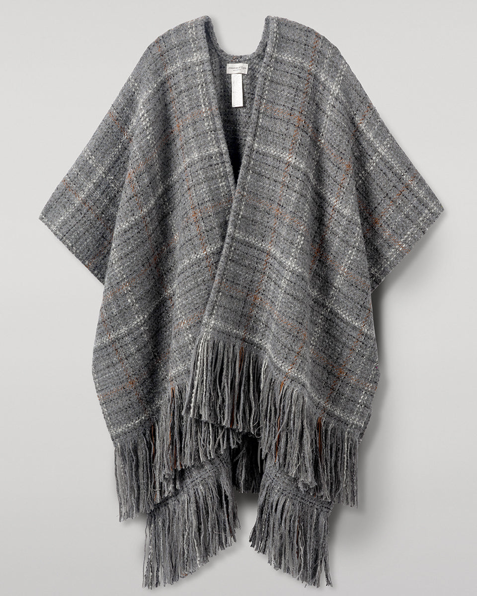 Johnstons of Elgin AW25 Woven Accessories  Grey Texture Cape Details TB000748RU7663ONE