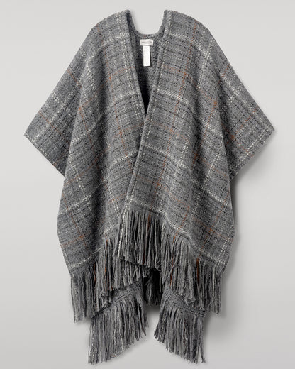 Johnstons of Elgin AW25 Woven Accessories  Grey Texture Cape Details TB000748RU7663ONE