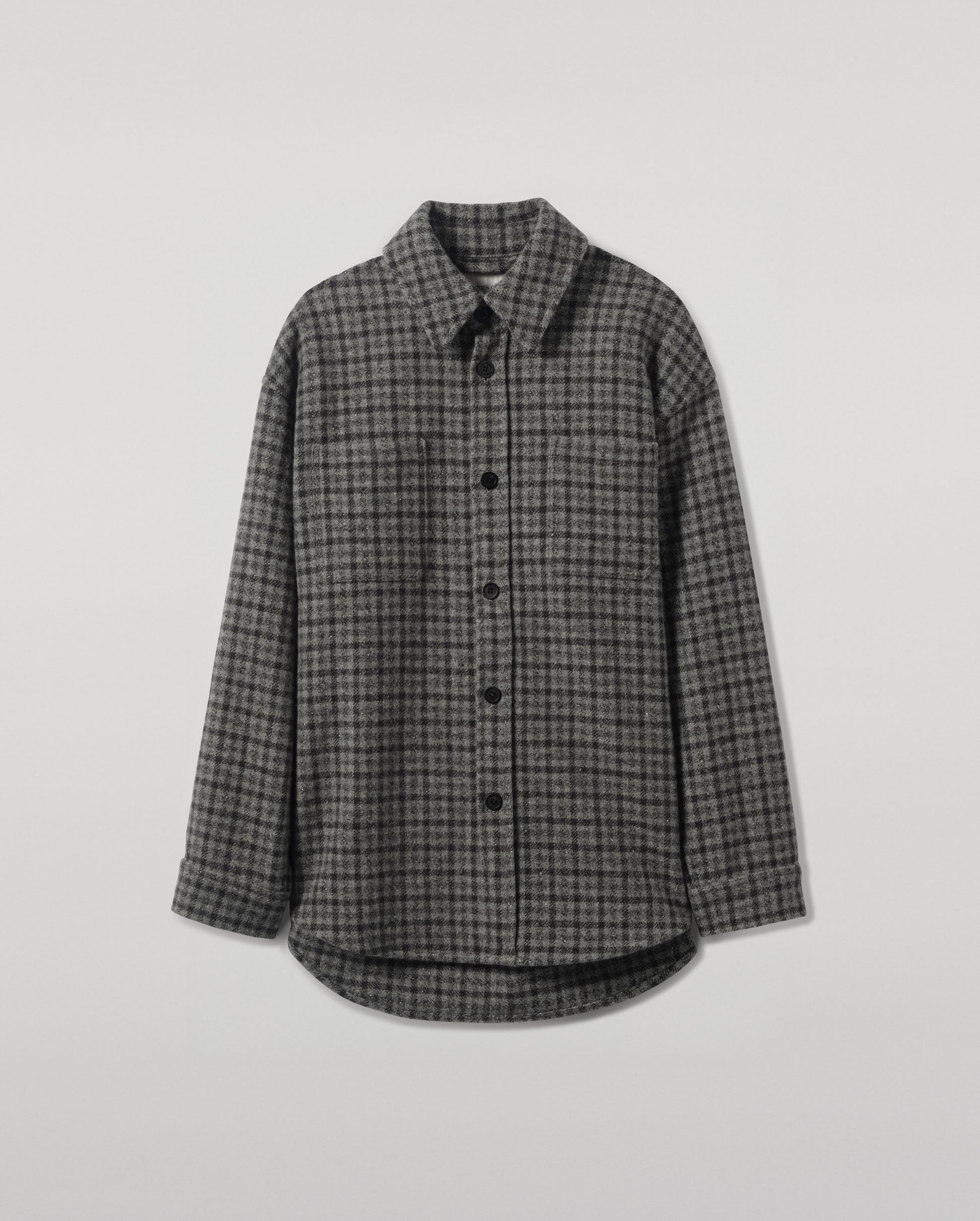 Johnstons of Elgin Men's Tailoring Grey Classic Gunclub Cashmere Wool Blend Grey Overshirt TB000755RU7684
