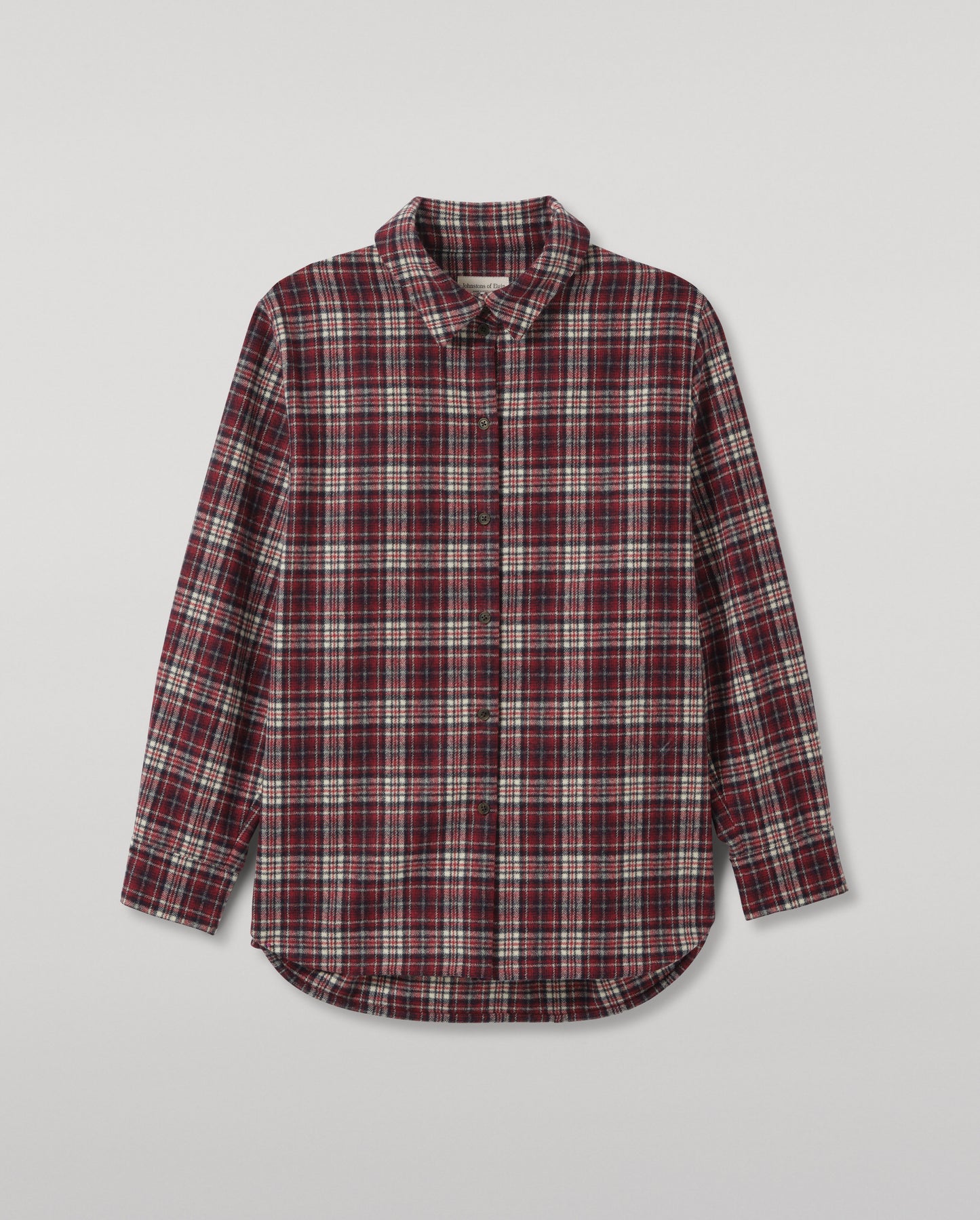 JOHNSTONS OF ELGIN WOMENS CLANLASS WOOL CASHMERE OVERSHIRT 90% WOOL, 10% CASHMERE TB000842RU7842
