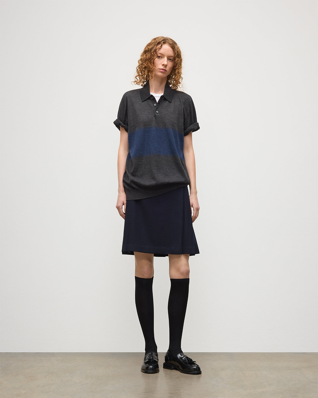 JOHNSTONS OF ELGIN LE KILT SHORT NAVY & BLACK KILT TB000845RU7752