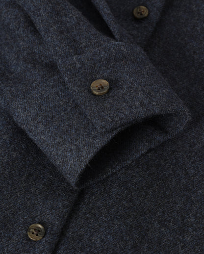 JOHNSTONS OF ELGIN WOMENS ETAIN WOOL CASHMERE GRANDAD SHIRT 90% WOOL, 10% CASHMERE TB000857RU7845
