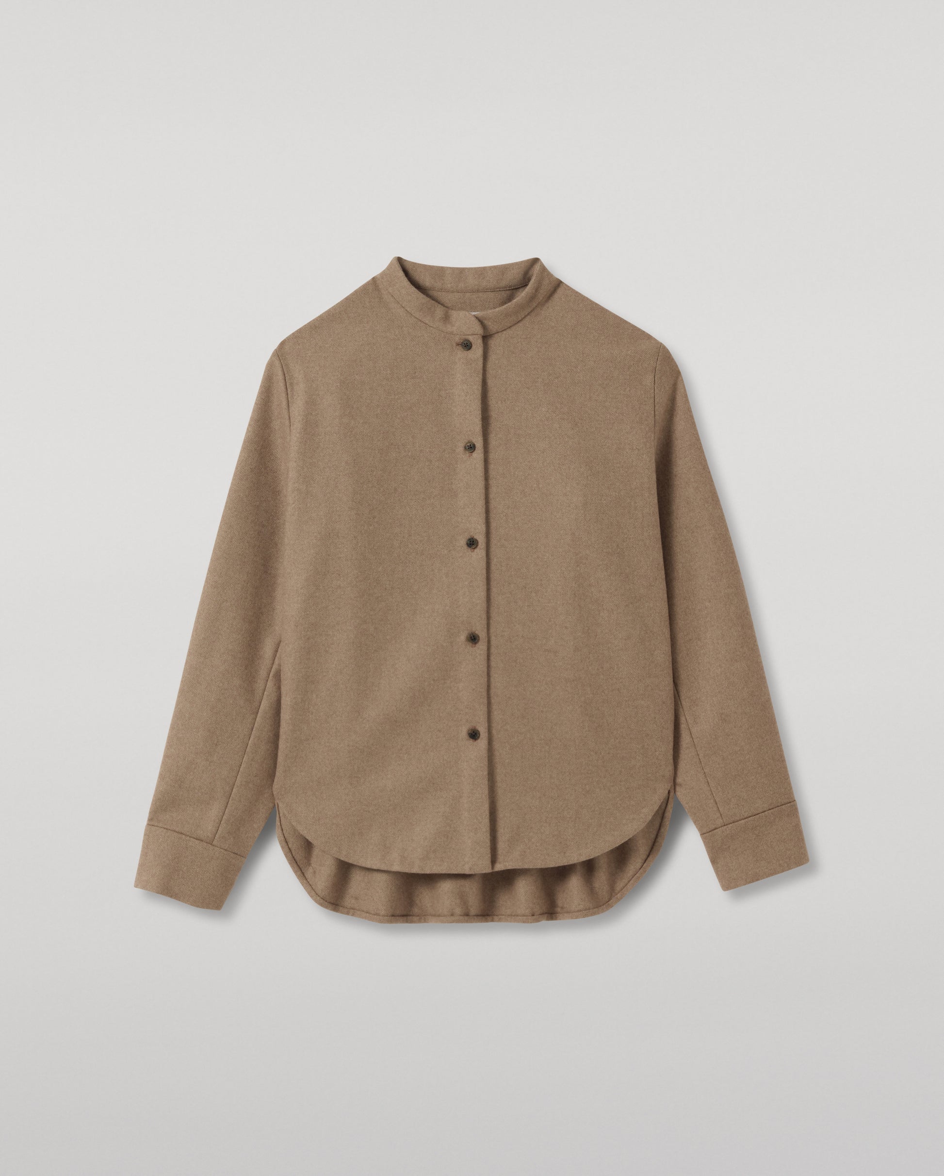 JOHNSTONS OF ELGIN WOMENS ETAIN WOOL CASHMERE GRANDAD SHIRT 90% WOOL, 10% CASHMERE TB000857RU7880