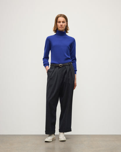 JOHNSTONS OF ELGIN WOMENS MACARA WOOL CM PLEATED TROUSERS 90% WOOL, 10% CASHMERE TB000858RU7850