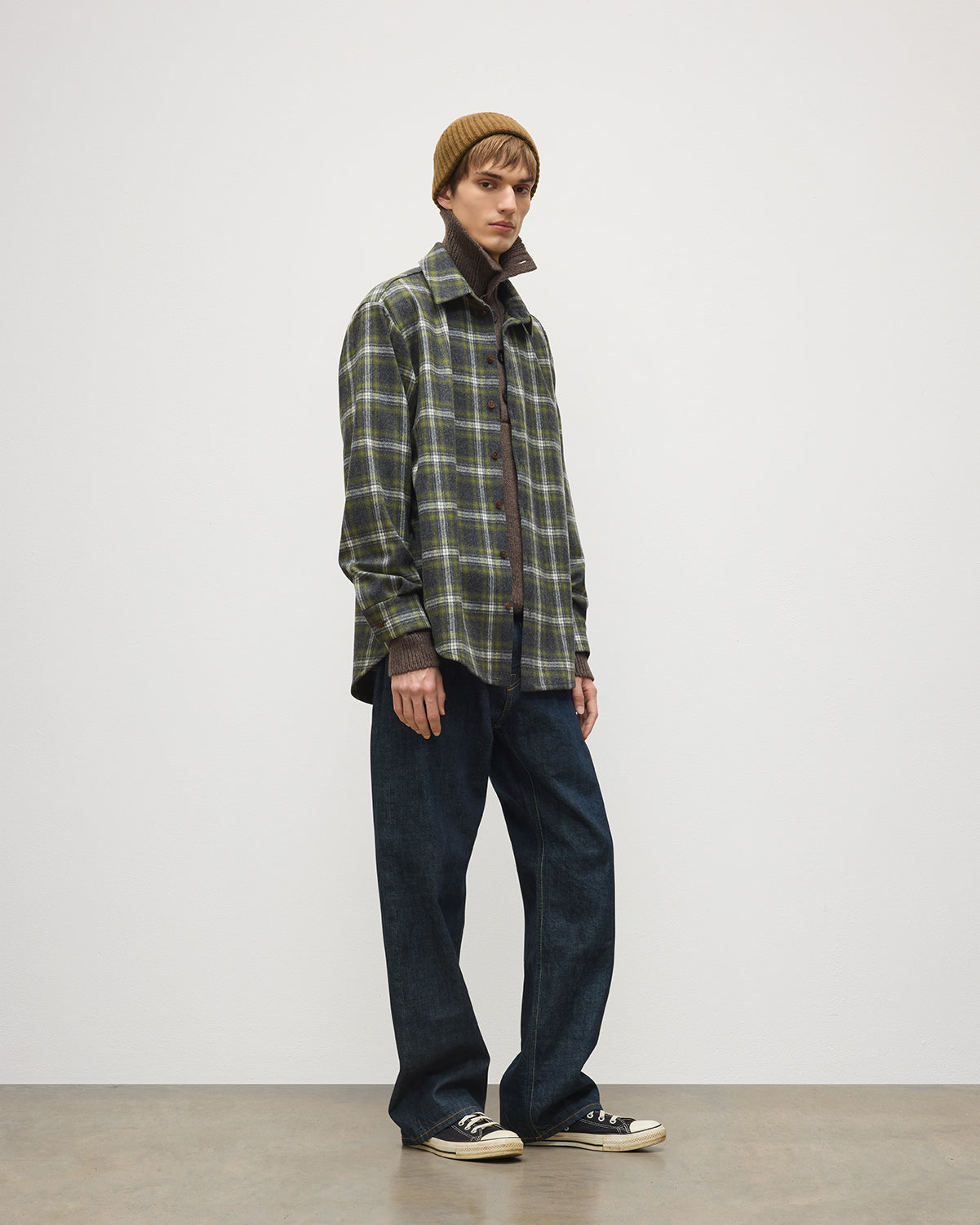 JOHNSTONS OF ELGIN MENS CAPERCAILLIE WOOL CM OVERSHIRT 90% WOOL, 10% CASHMERE TB000859RU7843