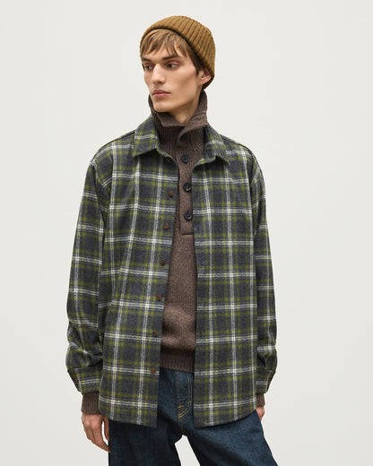 JOHNSTONS OF ELGIN MENS CAPERCAILLIE WOOL CM OVERSHIRT 90% WOOL, 10% CASHMERE TB000859RU7843