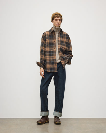 JOHNSTONS OF ELGIN MENS ATHOLL CASHMERE WOOL OVERSHIRT 50% CASHMERE, 50% WOOL TB000860RU7858