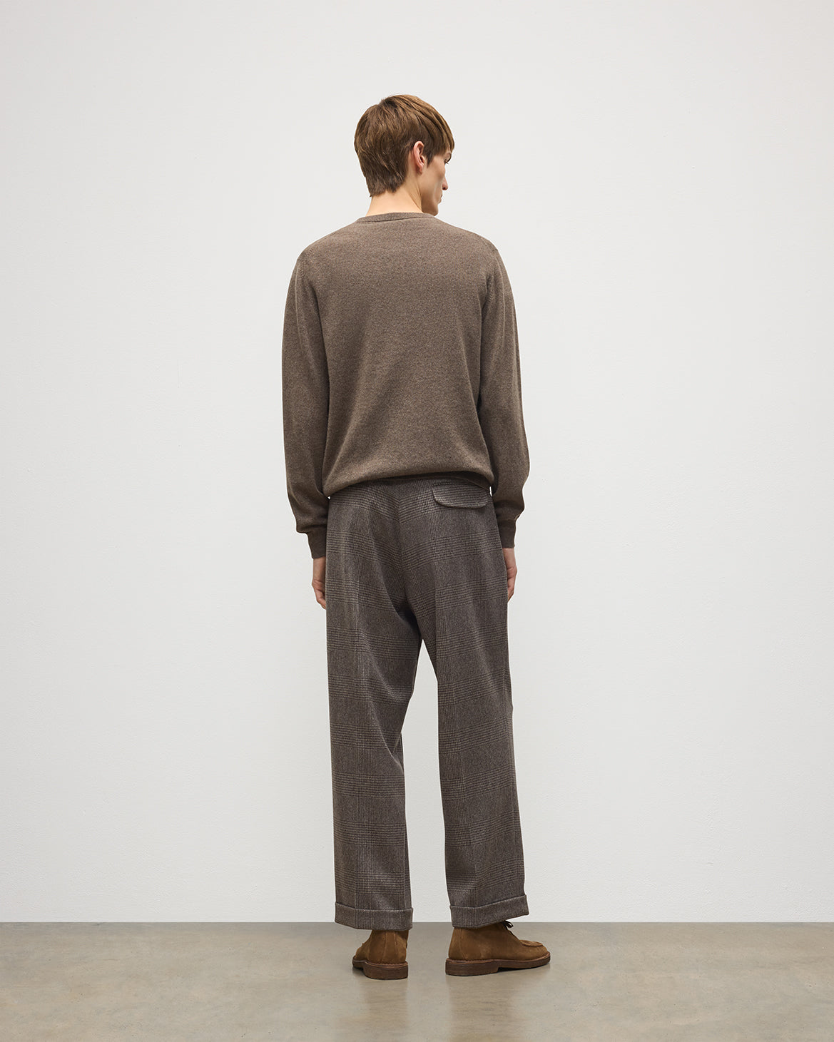 JOHNSTONS OF ELGIN MENS TRAQUAIR CASHMERE TROUSERS 90% WOOL, 10% CASHMERE TB000862RU7864