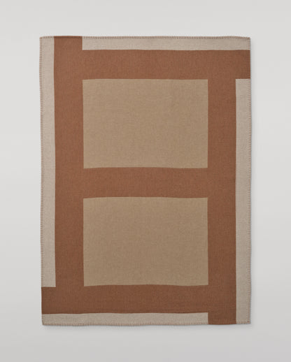 Johnstons of Elgin Geometric Throw in 66% Wool 34% Cashmere, in Contemporary Neutral, Brown and Beige, TB000847RU7764ONE
