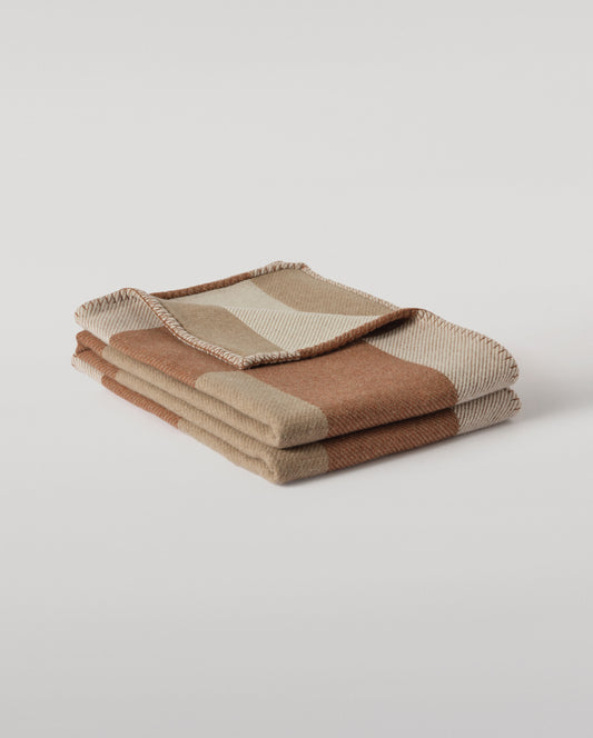Johnstons of Elgin Geometric Throw in 66% Wool 34% Cashmere, in Contemporary Neutral, Brown and Beige, TB000847RU7764ONE