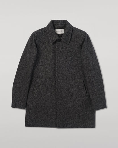 Johnstons of Elgin Men's Tailoring Grey Modern Twill Wool Grey Car Coat side TD000473RU7679