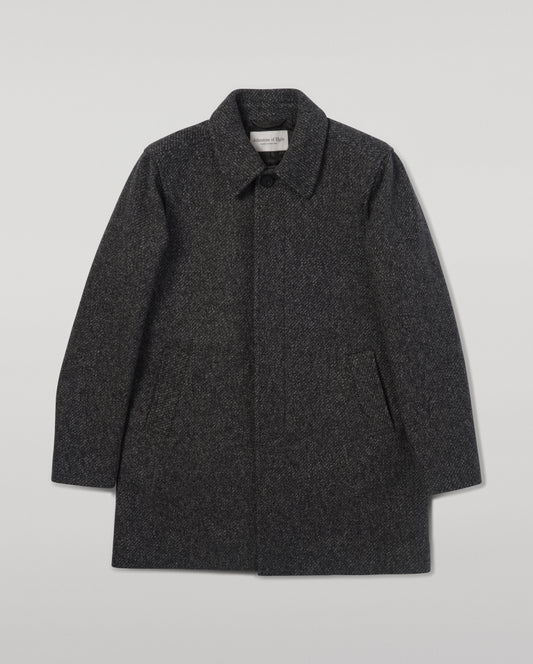 Johnstons of Elgin Men's Tailoring Grey Modern Twill Wool Grey Car Coat side TD000473RU7679