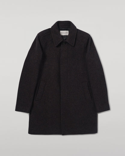 Johnstons of Elgin Men's Tailoring Shale Modern Twill Wool Grey Car Coat side view TD000473RU7680