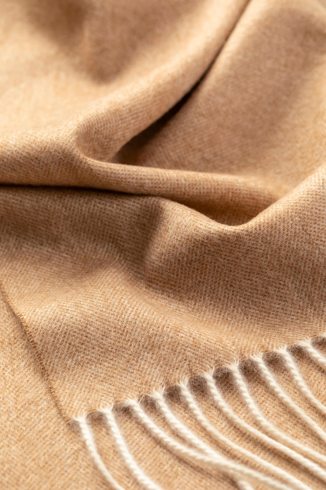Johnstons of Elgin Neutral Herringbone Cashmere & Vicuña Scarf  TV0000040815