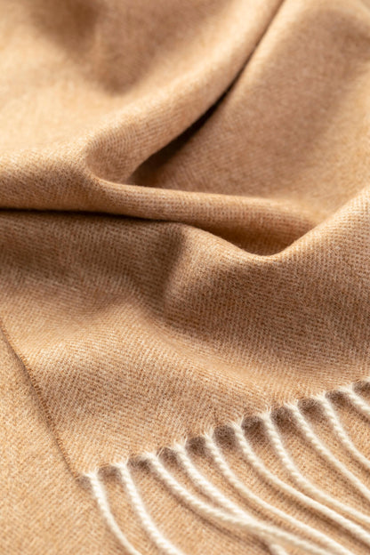 Johnstons of Elgin Neutral Herringbone Cashmere & Vicuña Scarf  TV0000040815