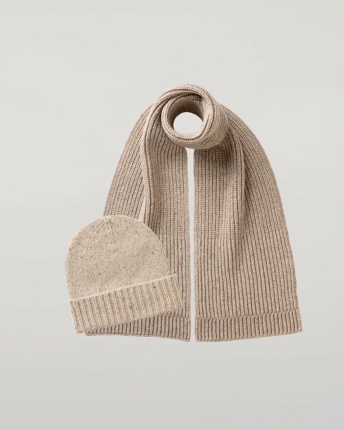 Johnstons of Elgin Donegal Cashmere Cream Hat & Scarf Gift Set 2025GIFTSET9A
