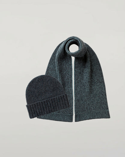 Johnstons of Elgin Donegal Cashmere Blue Hat & Scarf Gift Set 2025GIFTSET9B