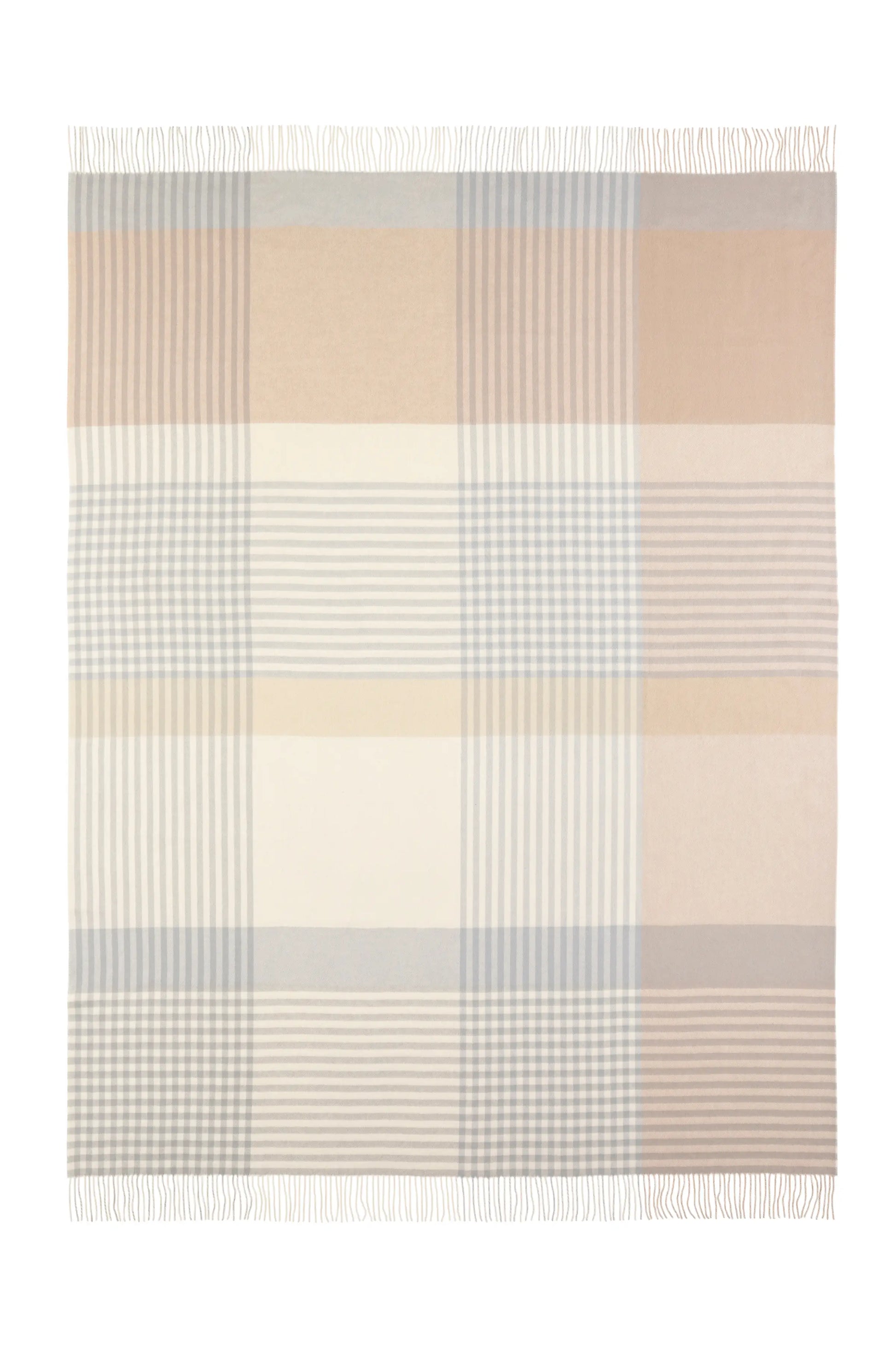 2025 Johnstons of Elgin Interiors Collection Heron Check Reversible Cashmere Throw on a white background  WA000013RU7604ONE