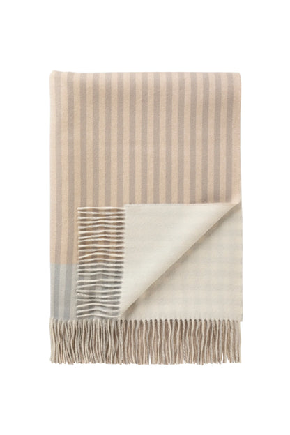 2025 Johnstons of Elgin Interiors Collection Heron Check Reversible Cashmere Throw on a white background  WA000013RU7604ONE