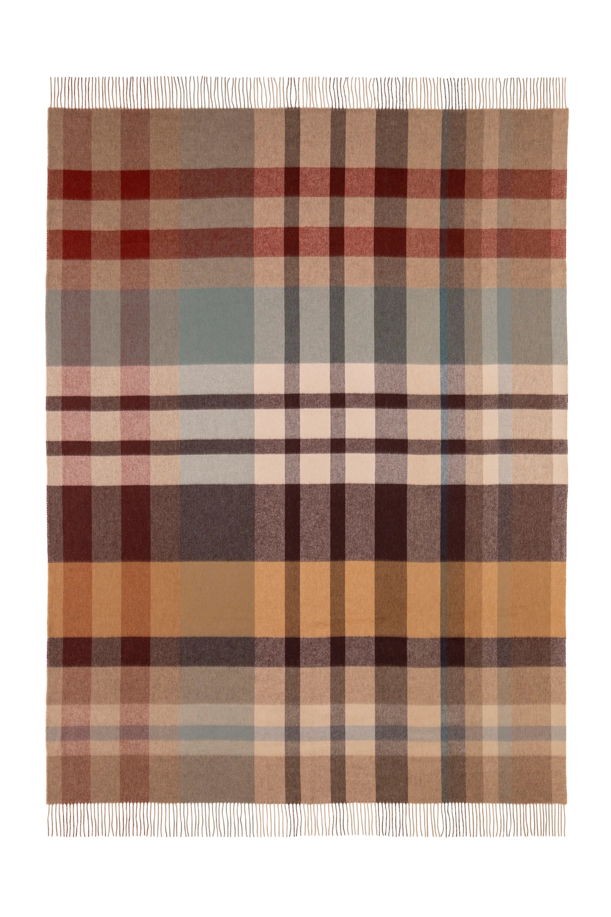 2025 Johnstons of Elgin Interiors Collection Rowan Check Reversible Cashmere Throw on a white background  WA000013RU7605ONE